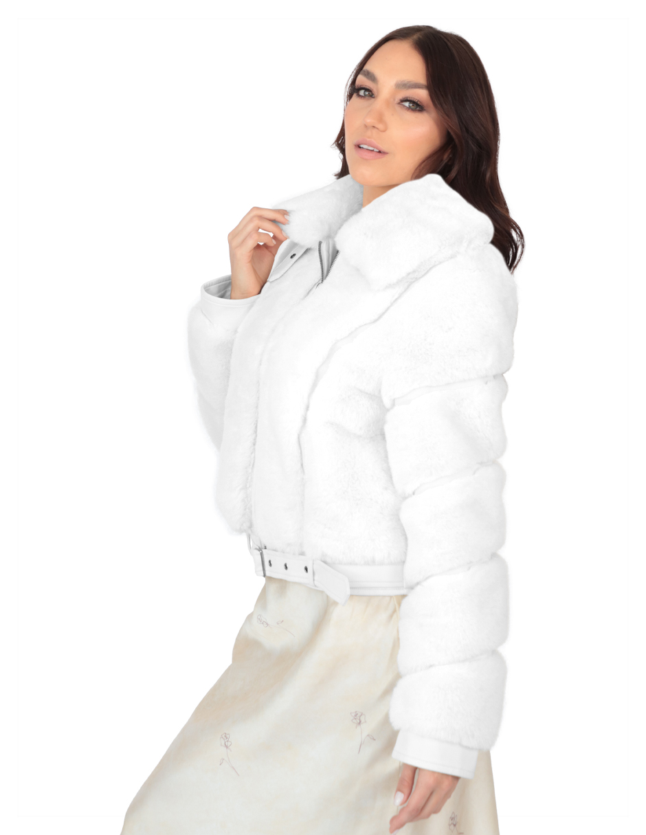 Foto 3 pulgar | Chamarra Mujer Roosevelt Natalia-mh2403 Off White