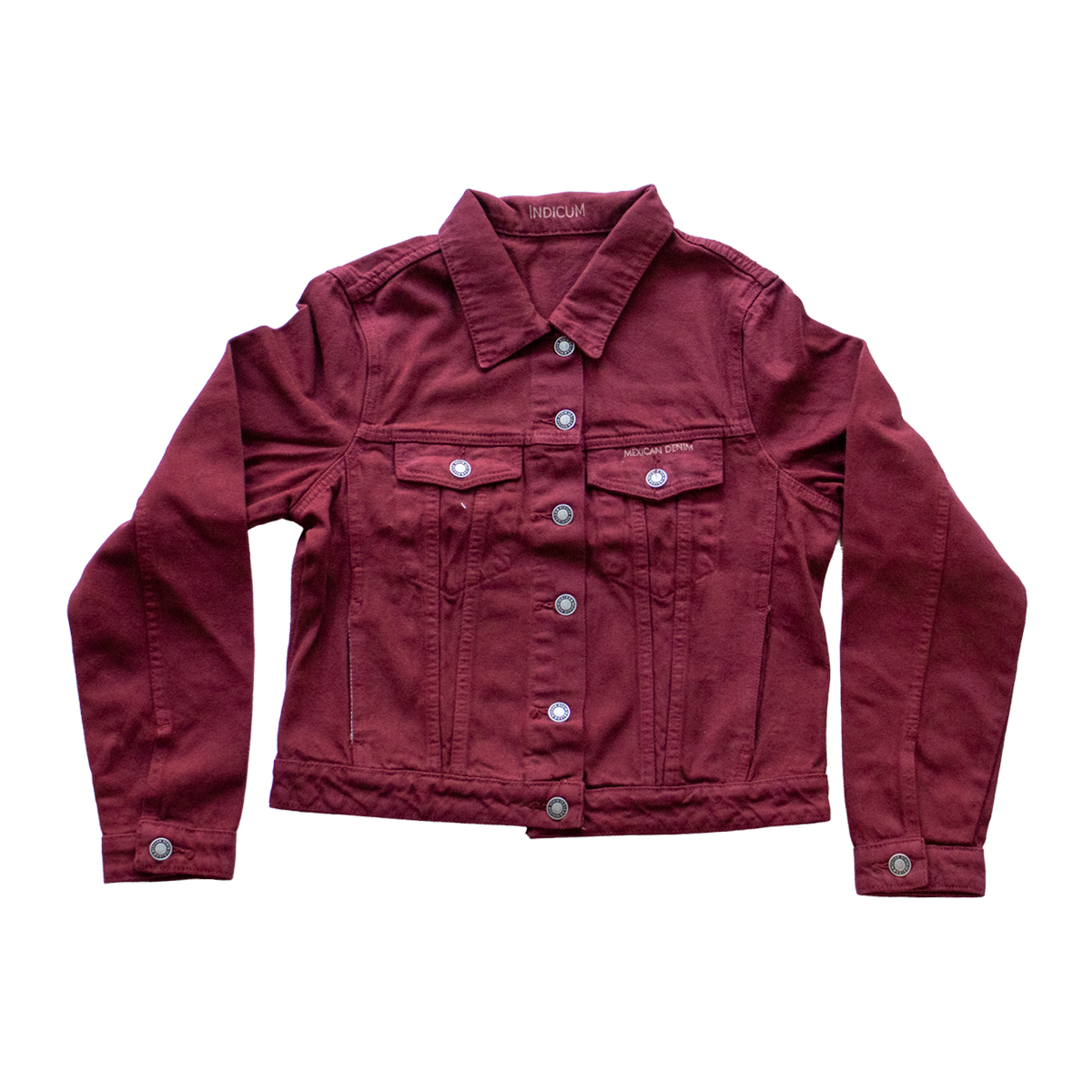 Foto 2 | Chamarra de Mezclilla Indicum Denim Vino para Mujer