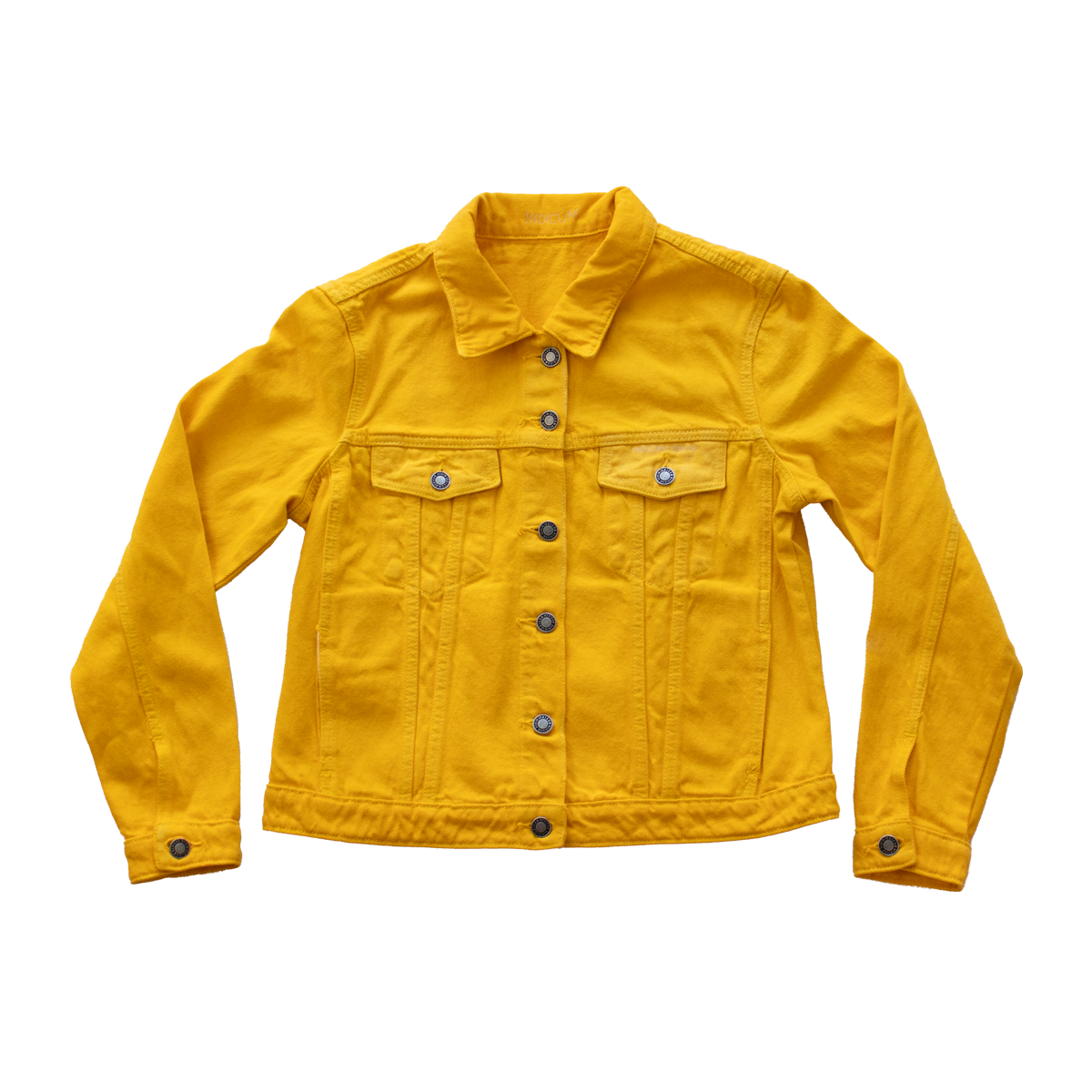 Foto 2 | Chamarra de Mezclilla Indicum Denim Amarillo para Mujer