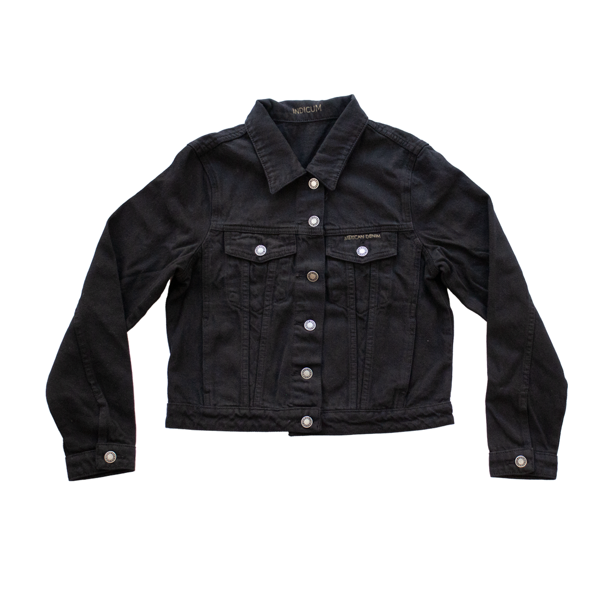 Foto 3 pulgar | Chamarra de Mezclilla Indicum Denim Negro para Mujer