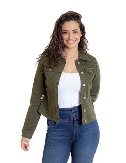Foto 1 | Chamarra de Mezclilla Indicum Denim Verde para Mujer