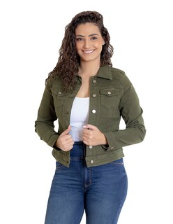 Foto 6 | Chamarra de Mezclilla Indicum Denim Verde para Mujer