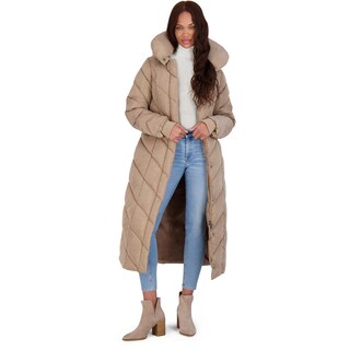 Foto 3 | Abrigo Acolchado Steve Madden Para Mujer, Champán, Invierno, Vegano - Venta Internacional.