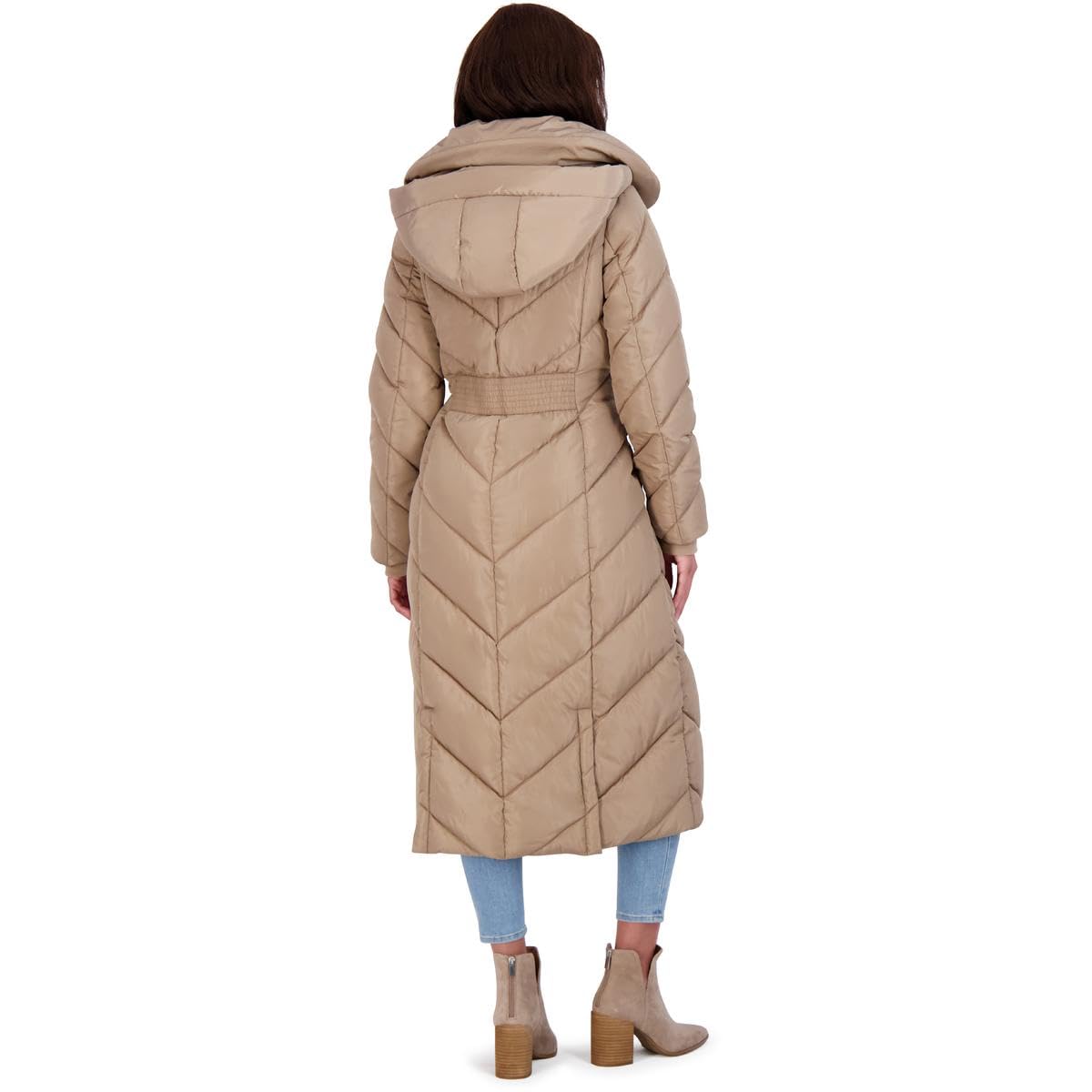 Foto 6 pulgar | Abrigo Acolchado Steve Madden Para Mujer, Champán, Invierno, Vegano - Venta Internacional.