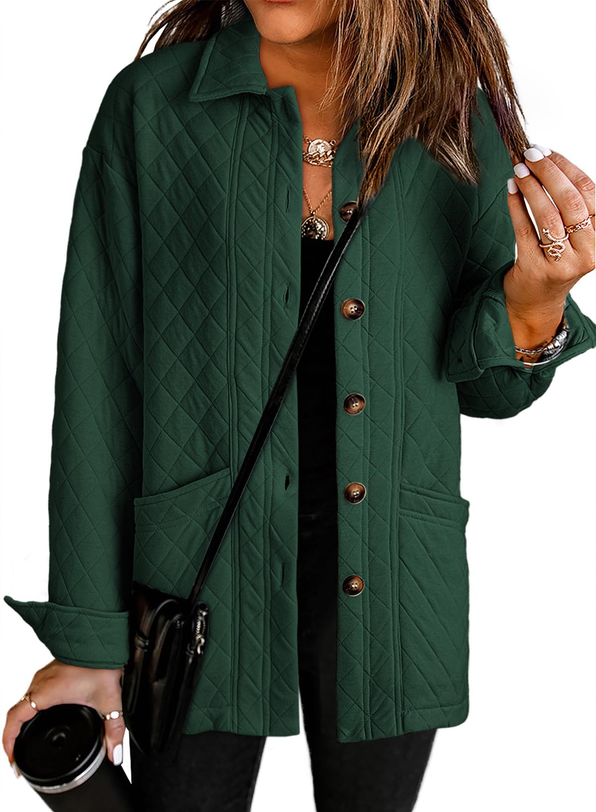 Foto 2 pulgar | Chaqueta Dokotoo De Manga Larga Acolchada De Gran Tamaño Para Mujer, Color Verde Xl - Venta Internacional.