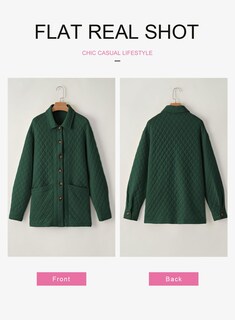 Foto 2 | Chaqueta Dokotoo De Manga Larga Acolchada De Gran Tamaño Para Mujer, Color Verde Xl - Venta Internacional.