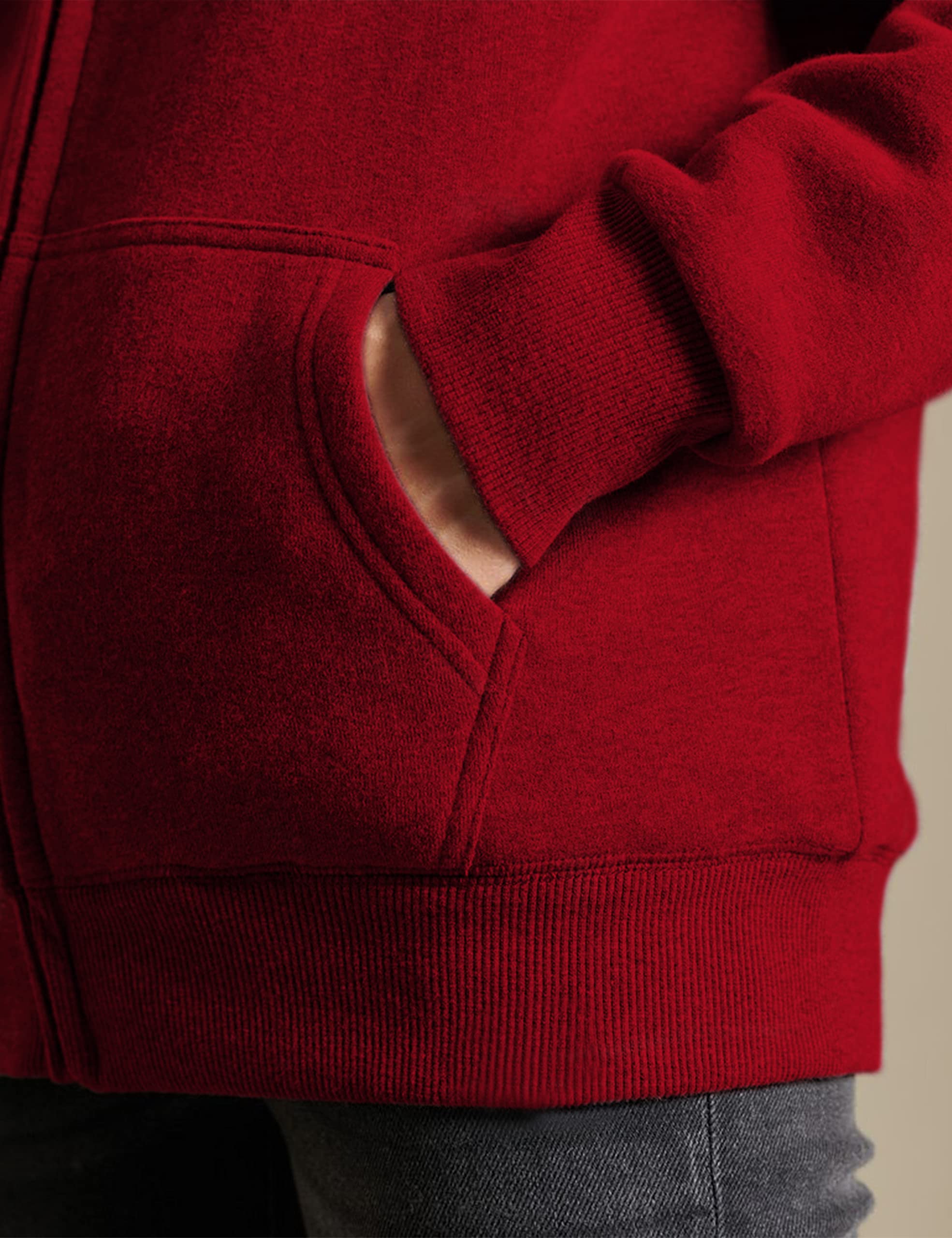 Foto 7 | Sudadera con Capucha y Chaqueta Yeokou Roja para Mujer - Venta Internacional