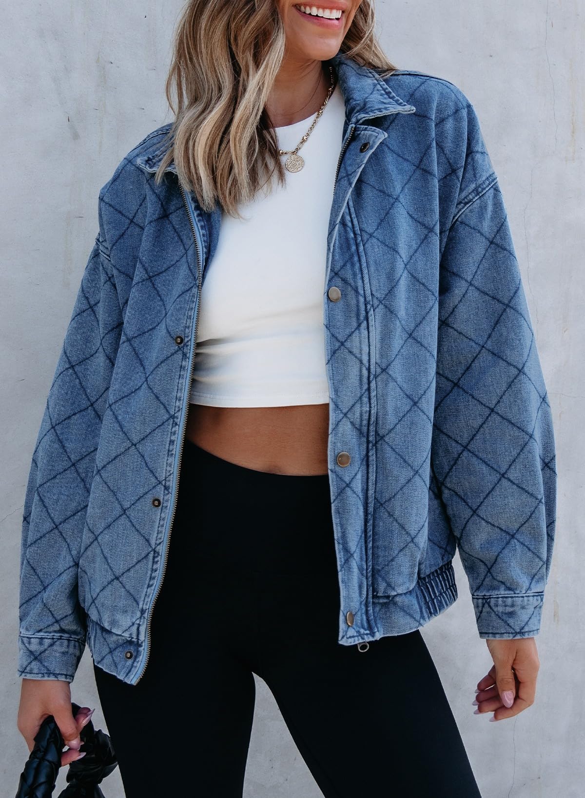Foto 5 pulgar | Chaqueta Vaquera Sidefeel De Manga Larga Para Mujer, Color Azul Claro - Venta Internacional.
