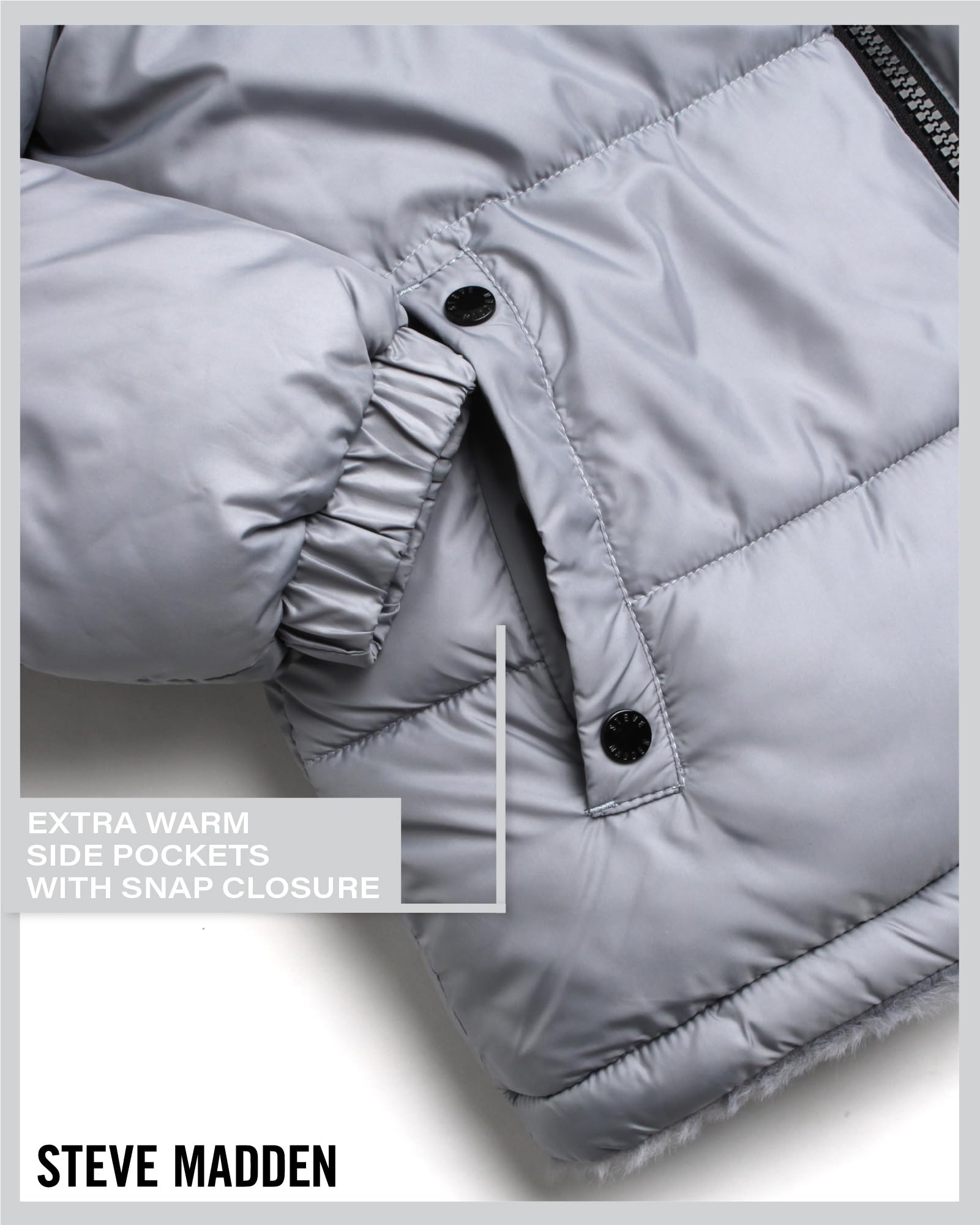 Foto 6 pulgar | Chaqueta de Invierno Steve Madden Heavyweight Reversible para Mujer - Venta Internacional
