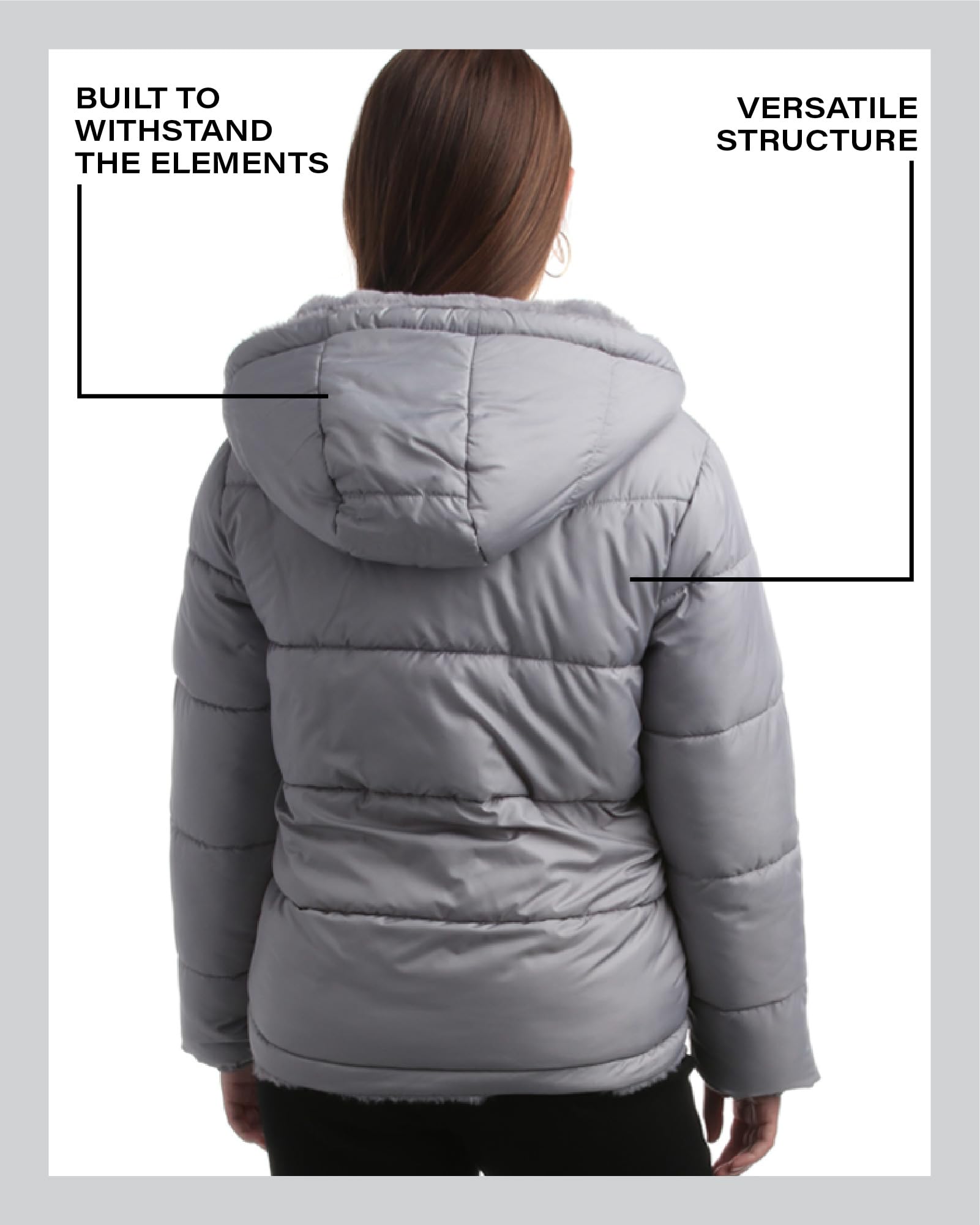 Foto 7 | Chaqueta de Invierno Steve Madden Heavyweight Reversible para Mujer - Venta Internacional