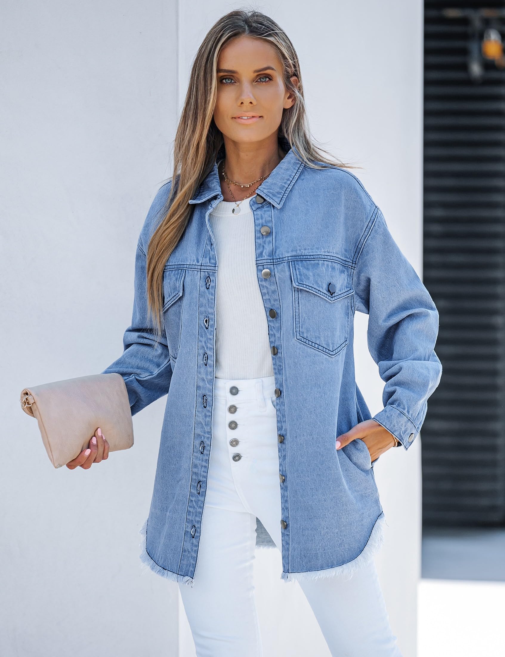 Foto 3 pulgar | Chaqueta Vaquera Luvamia Fashion Para Mujer, Manga Larga, De Gran Tamaño - Venta Internacional.