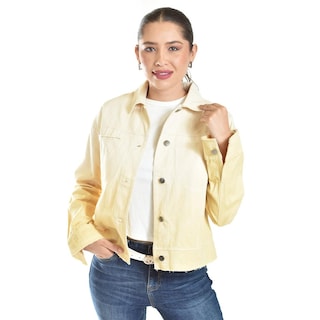 Foto 2 | Chamarra Denim Con Degradado Roman Fahion /juvenil, 19941 (amarillo) Amarillo