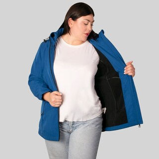 Foto 2 | Chamarra Greenlander Softshell Azul Impermeable Entallada Y Con Capucha Tallas Extra Para Mujer