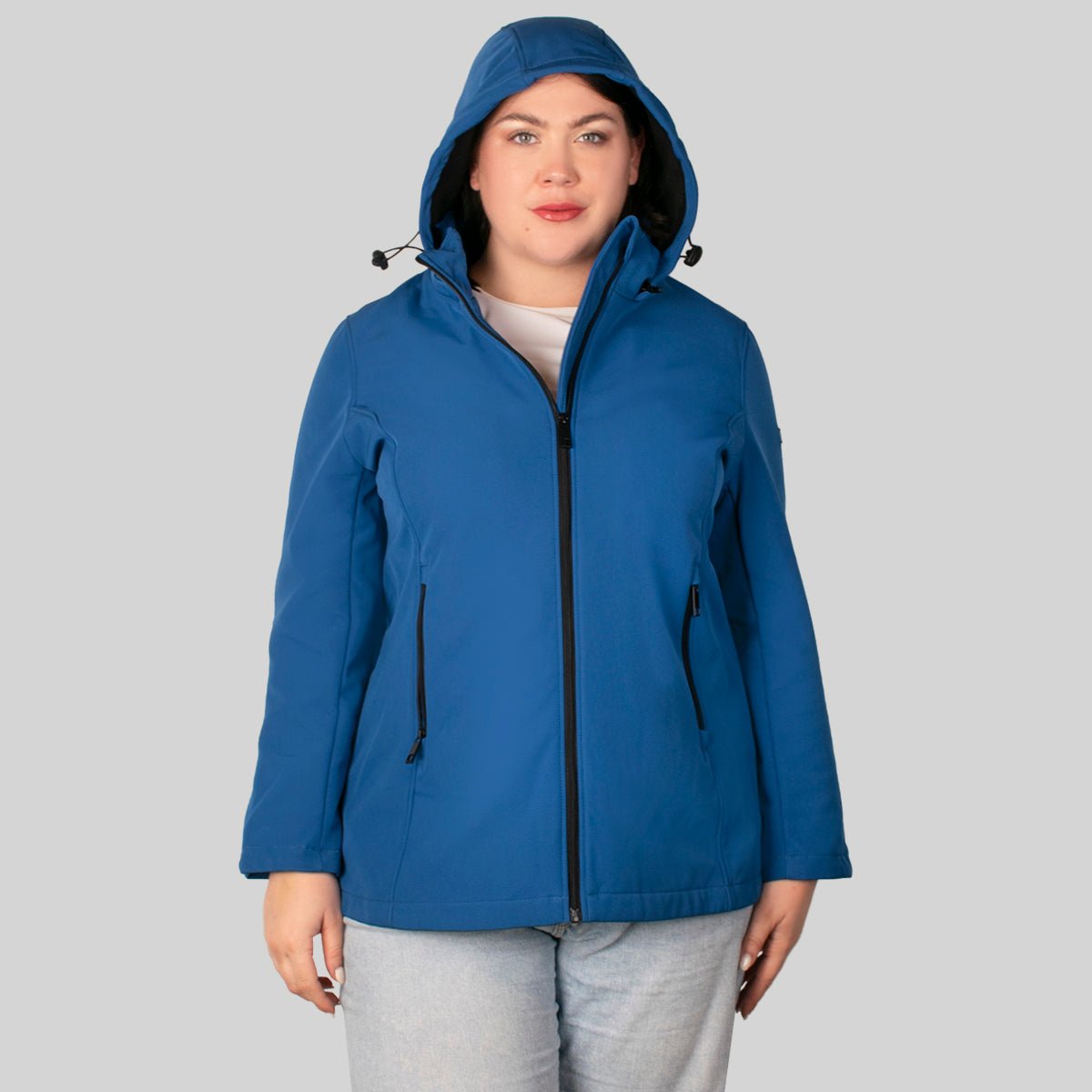 Foto 3 | Chamarra Greenlander Softshell Azul Impermeable Entallada Y Con Capucha Tallas Extra Para Mujer