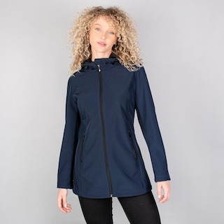 Foto 1 | Chamarra Greenlander Softshell Azul Marino Impermeable Entallada Y Con Capucha Para Mujer