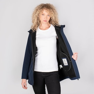 Foto 2 | Chamarra Greenlander Softshell Azul Marino Impermeable Entallada Y Con Capucha Para Mujer