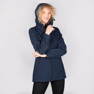 Foto 3 | Chamarra Greenlander Softshell Azul Marino Impermeable Entallada Y Con Capucha Para Mujer