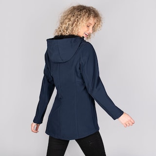 Foto 4 | Chamarra Greenlander Softshell Azul Marino Impermeable Entallada Y Con Capucha Para Mujer