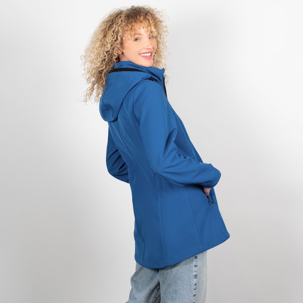 Foto 4 | Chamarra Greenlander Softshell Azul Impermeable Entallada Y Con Capucha Para Mujer