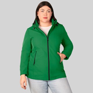Foto 1 | Chamarra Greenlander Softshell Impermeable Entallada Y Con Capucha Tallas Extra Para Mujer