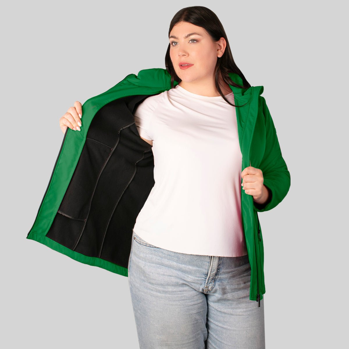 Foto 2 | Chamarra Greenlander Softshell Impermeable Entallada Y Con Capucha Tallas Extra Para Mujer