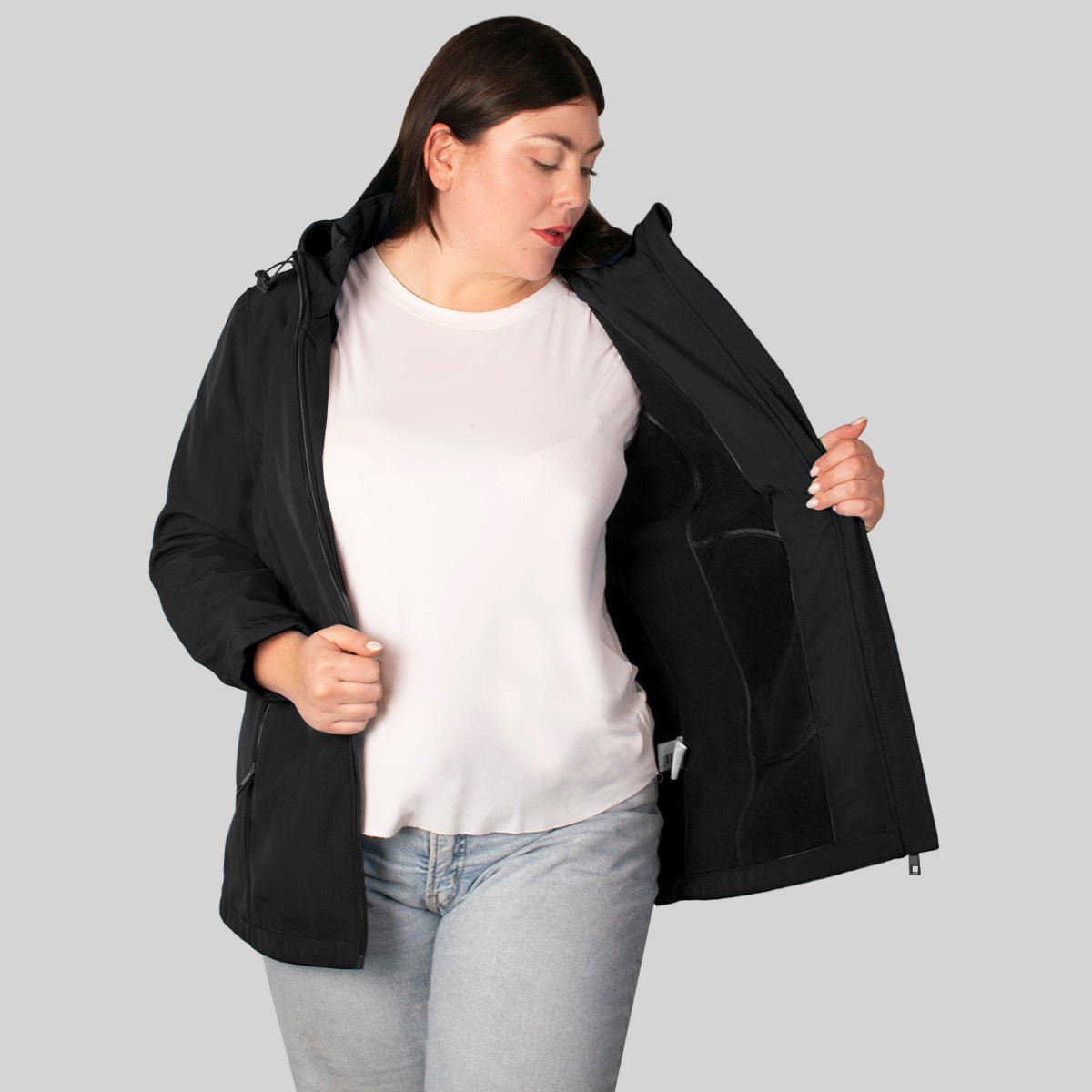 Foto 2 | Chamarra Greenlander Softshell Impermeable Entallada Y Con Capucha Tallas Extra Para Mujer