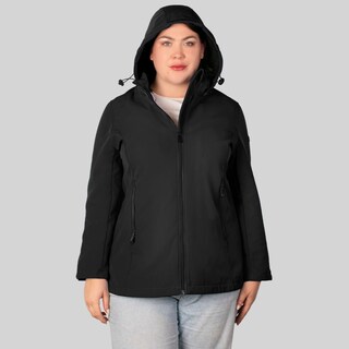 Foto 3 | Chamarra Greenlander Softshell Impermeable Entallada Y Con Capucha Tallas Extra Para Mujer