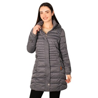 Foto 1 | Chamarra Greenlander Capitonada Con Gorro Desmontable Para Mujer