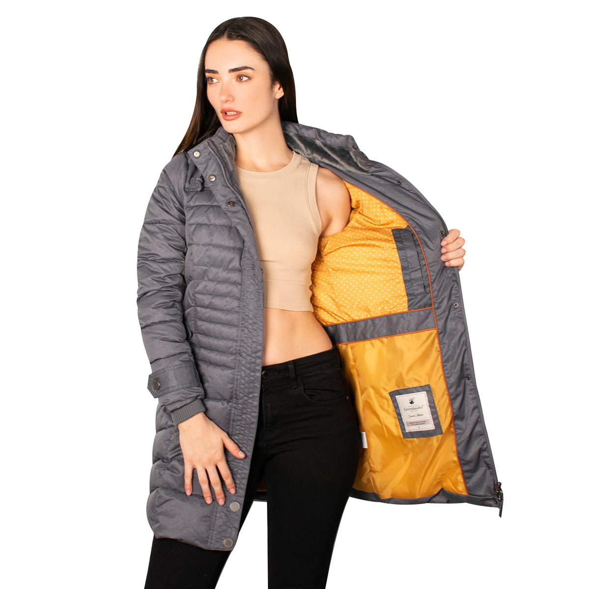 Foto 3 pulgar | Chamarra Greenlander Capitonada Con Gorro Desmontable Para Mujer