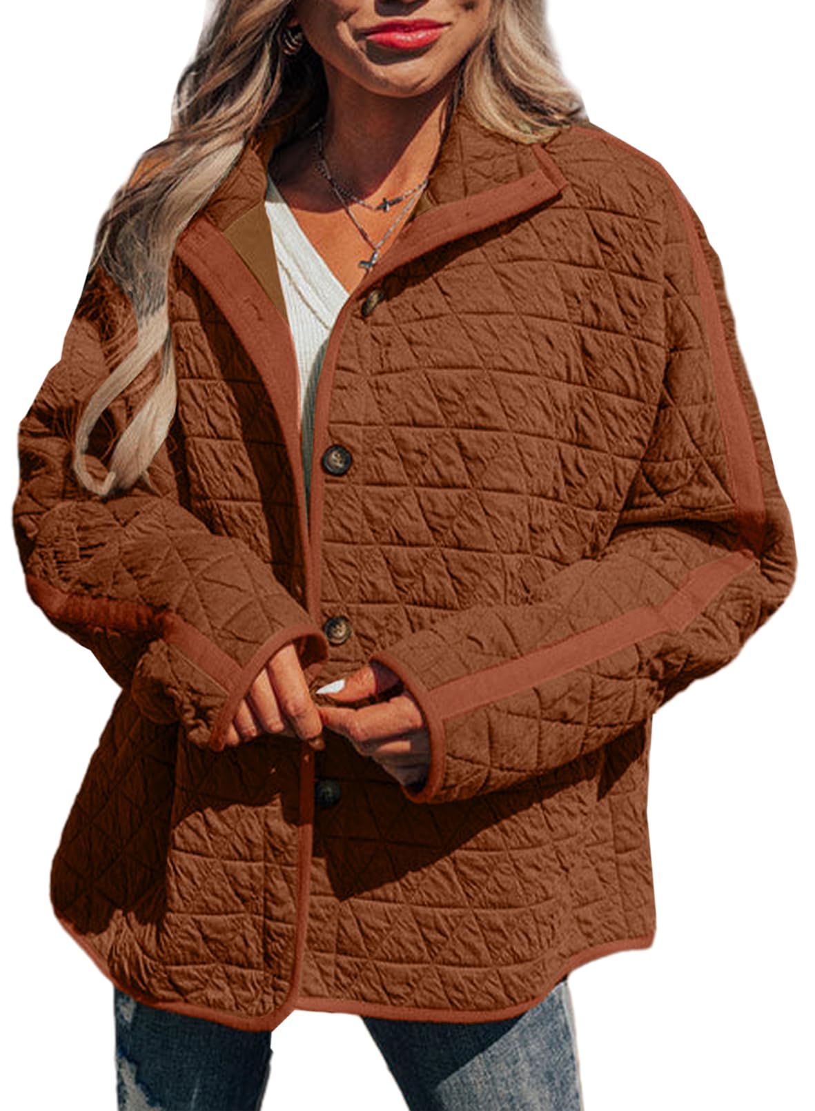 Foto 2 pulgar | Chaqueta Acolchada Evaless Puffer Para Mujer, Color Café, Talla Xxl - Venta Internacional.