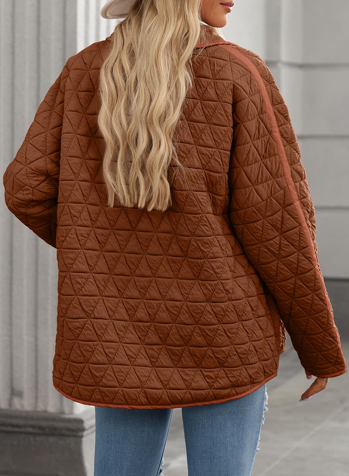 Foto 5 pulgar | Chaqueta Acolchada Evaless Puffer Para Mujer, Color Café, Talla Xxl - Venta Internacional.