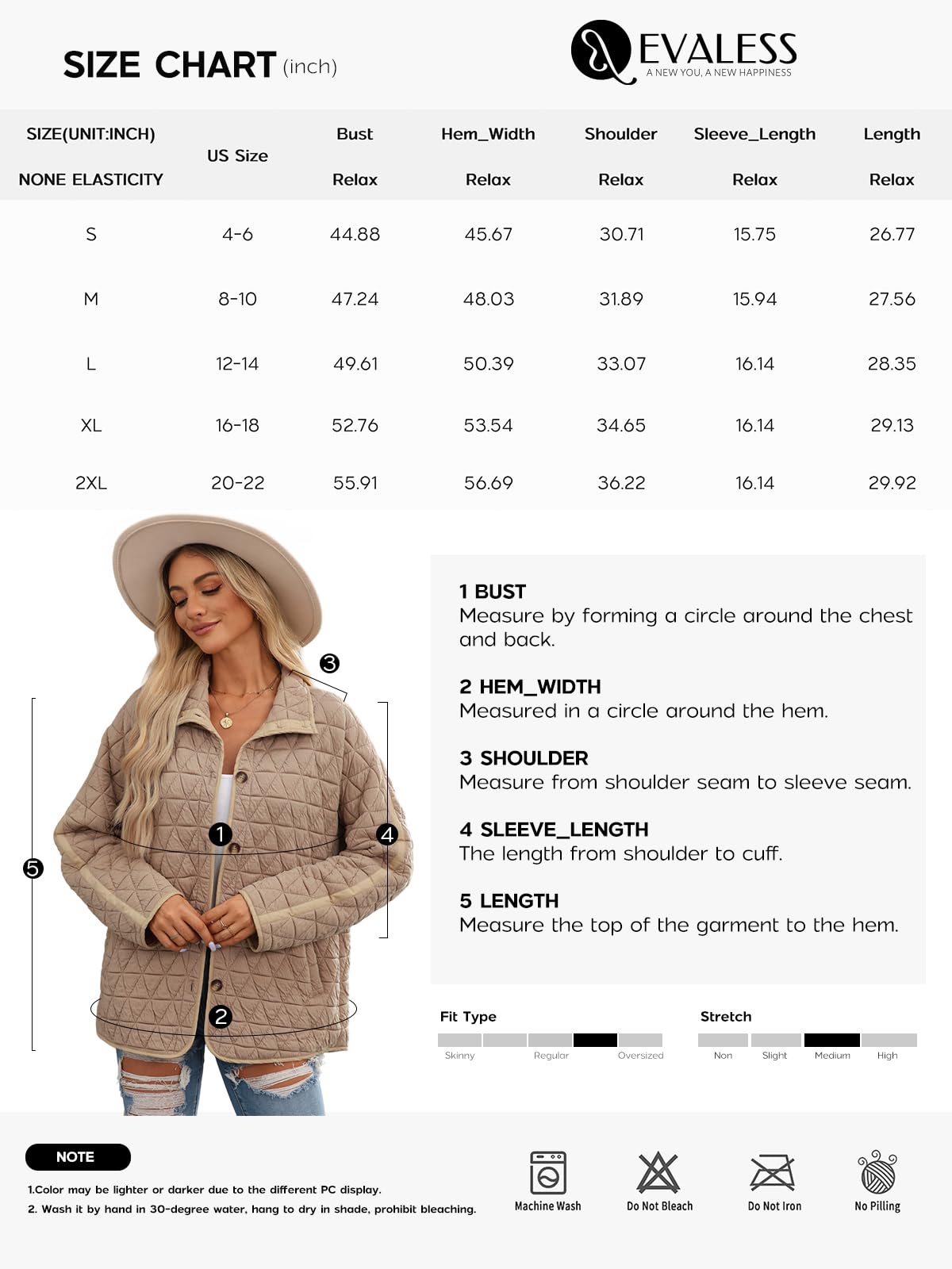Foto 7 pulgar | Chaqueta Acolchada Evaless Puffer Para Mujer, Color Café, Talla Xxl - Venta Internacional.