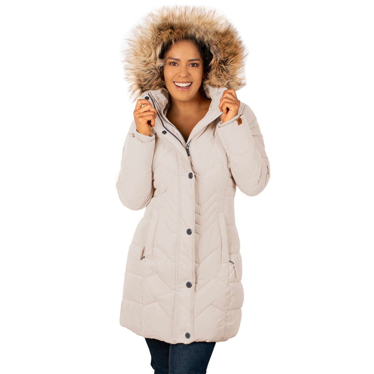 Foto 5 pulgar | Chamarra Greenlander Capitonada Con Gorro Desmontable Larga Para Mujer
