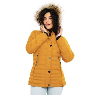 Foto 1 | Chamarra Greenlander Capitonada Con Gorro Desmontable Para Mujer