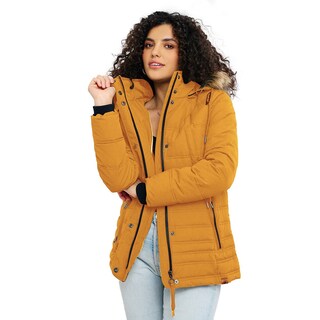 Foto 3 | Chamarra Greenlander Capitonada Con Gorro Desmontable Para Mujer