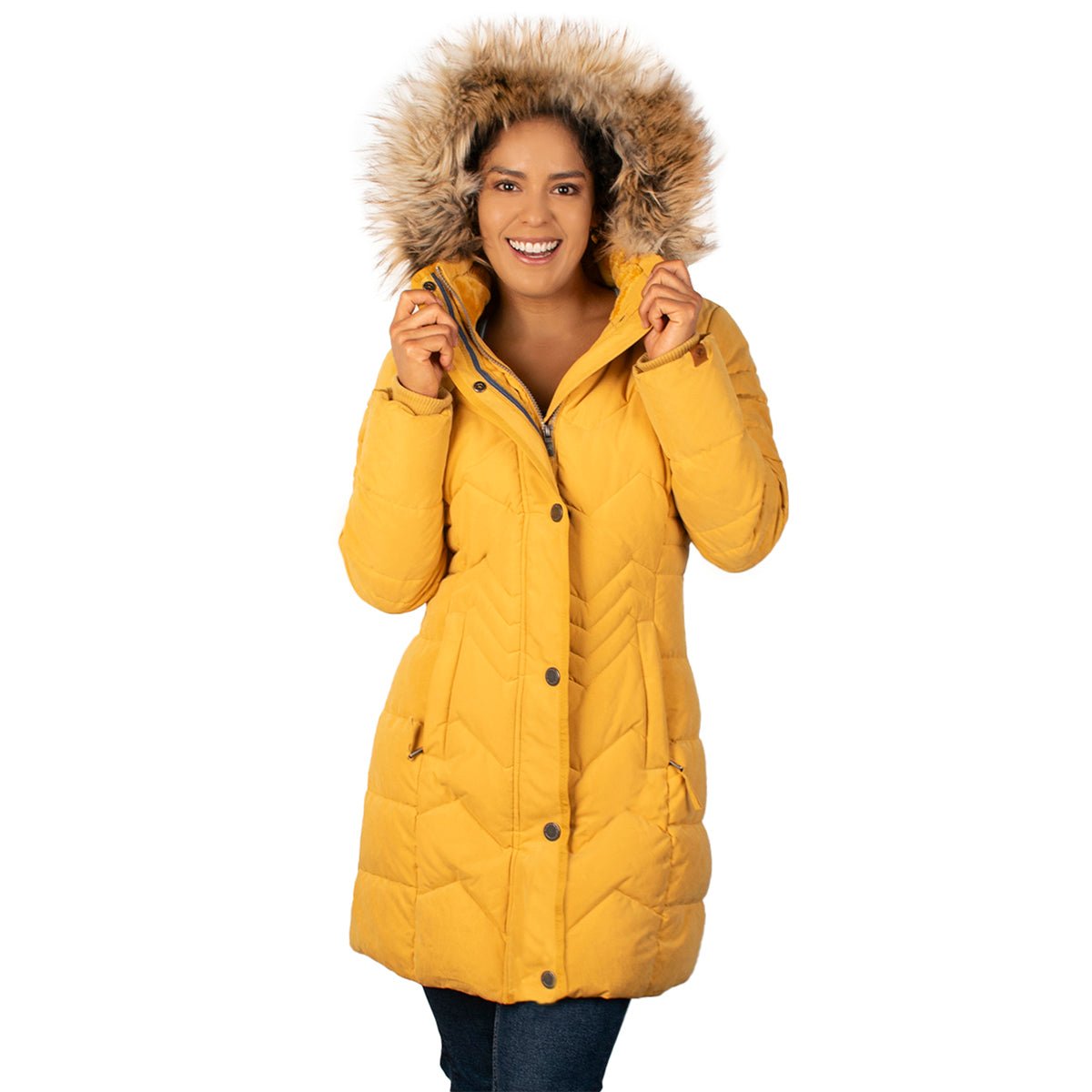 Foto 6 pulgar | Chamarra Greenlander Capitonada Con Gorro Desmontable Larga Para Mujer