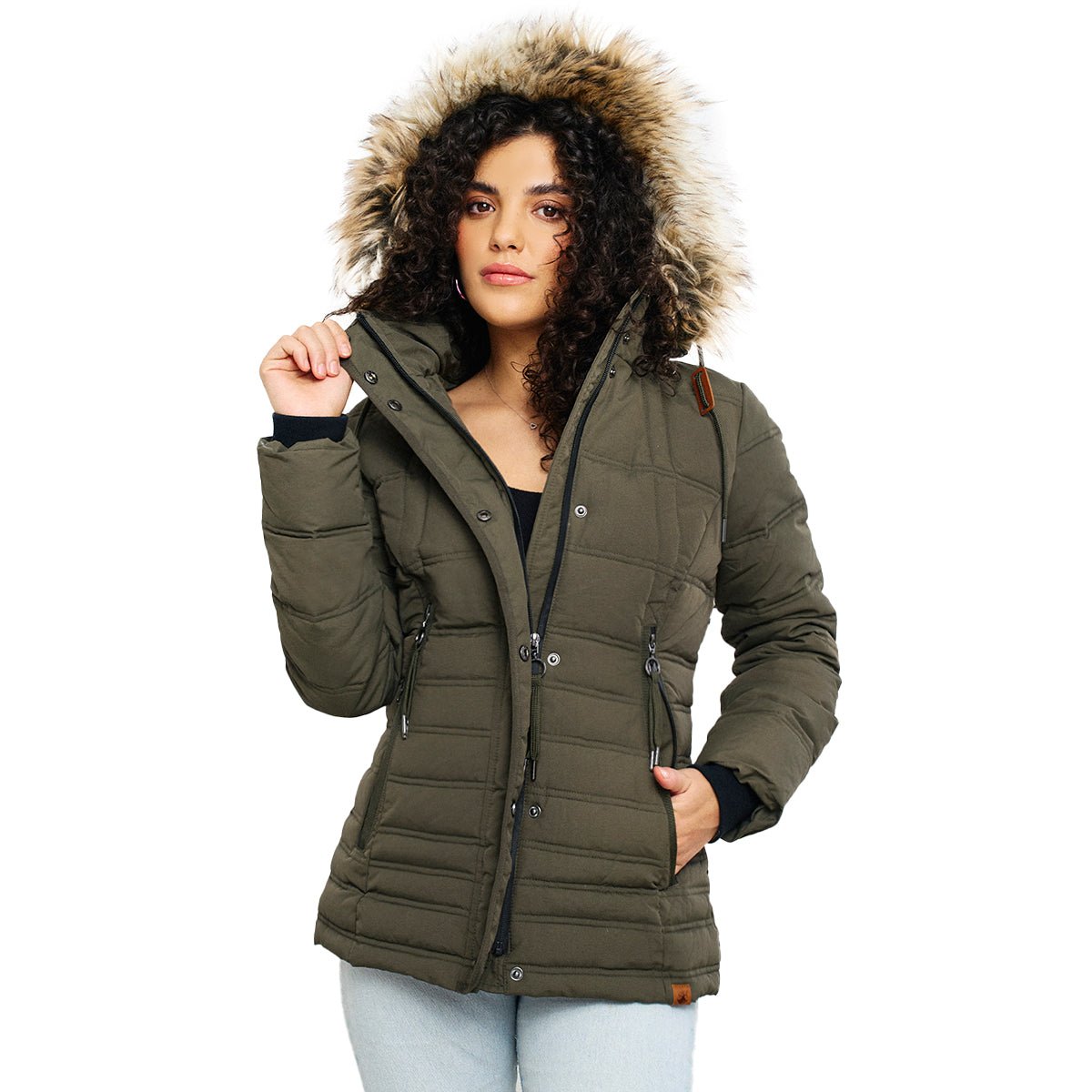 Foto 2 pulgar | Chamarra Greenlander Capitonada Con Gorro Desmontable Para Mujer