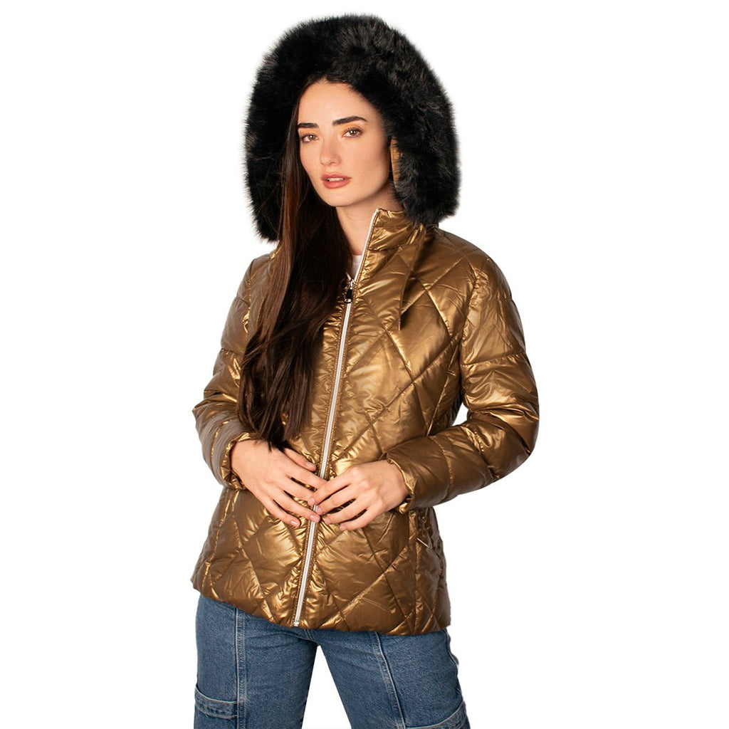 Foto 2 pulgar | Chamarra Greenlander Con Gorro Capitonada Para Mujer