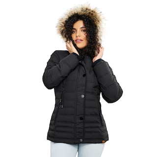 Foto 1 | Chamarra Greenlander Capitonada Con Gorro Desmontable Para Mujer