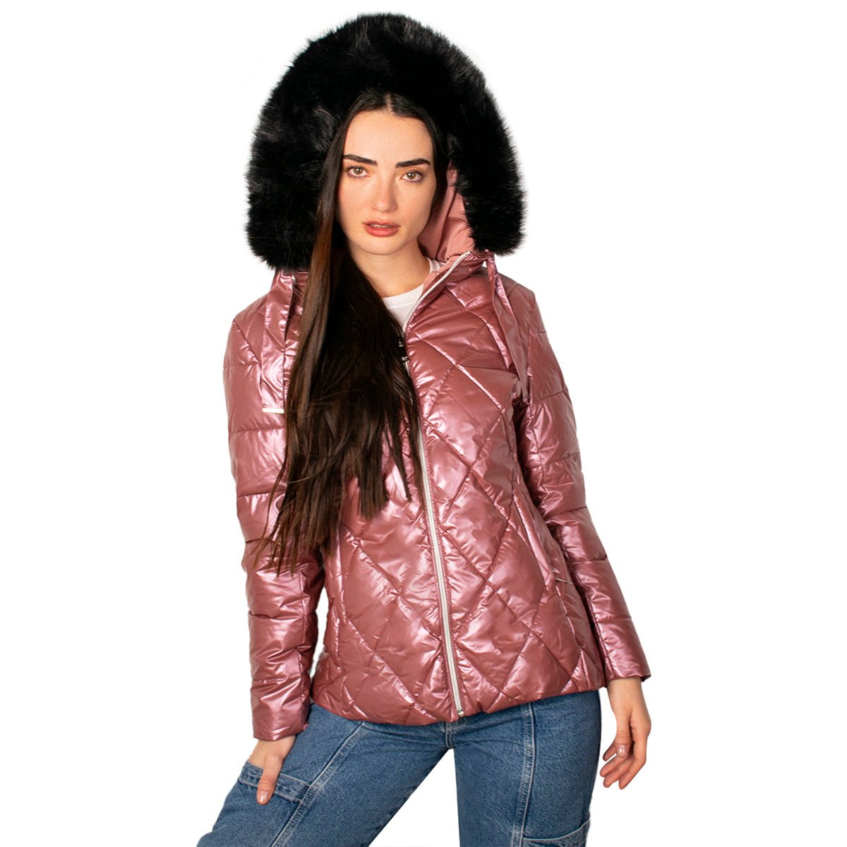Foto 3 pulgar | Chamarra Greenlander Con Gorro Capitonada Para Mujer