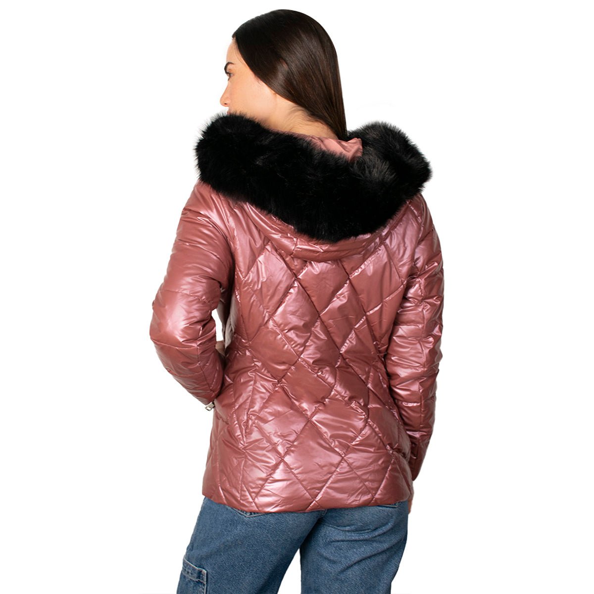 Foto 6 pulgar | Chamarra Greenlander Con Gorro Capitonada Para Mujer