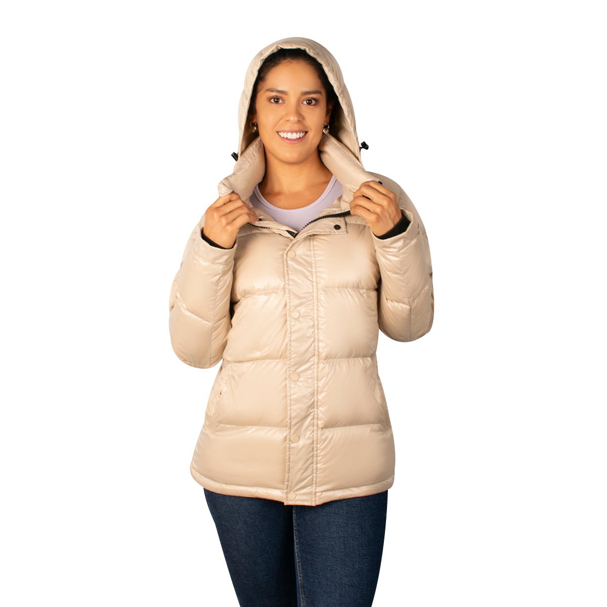 Foto 4 pulgar | Chamarra Greenlander Capitonada De Pluma Brillante Para Mujer