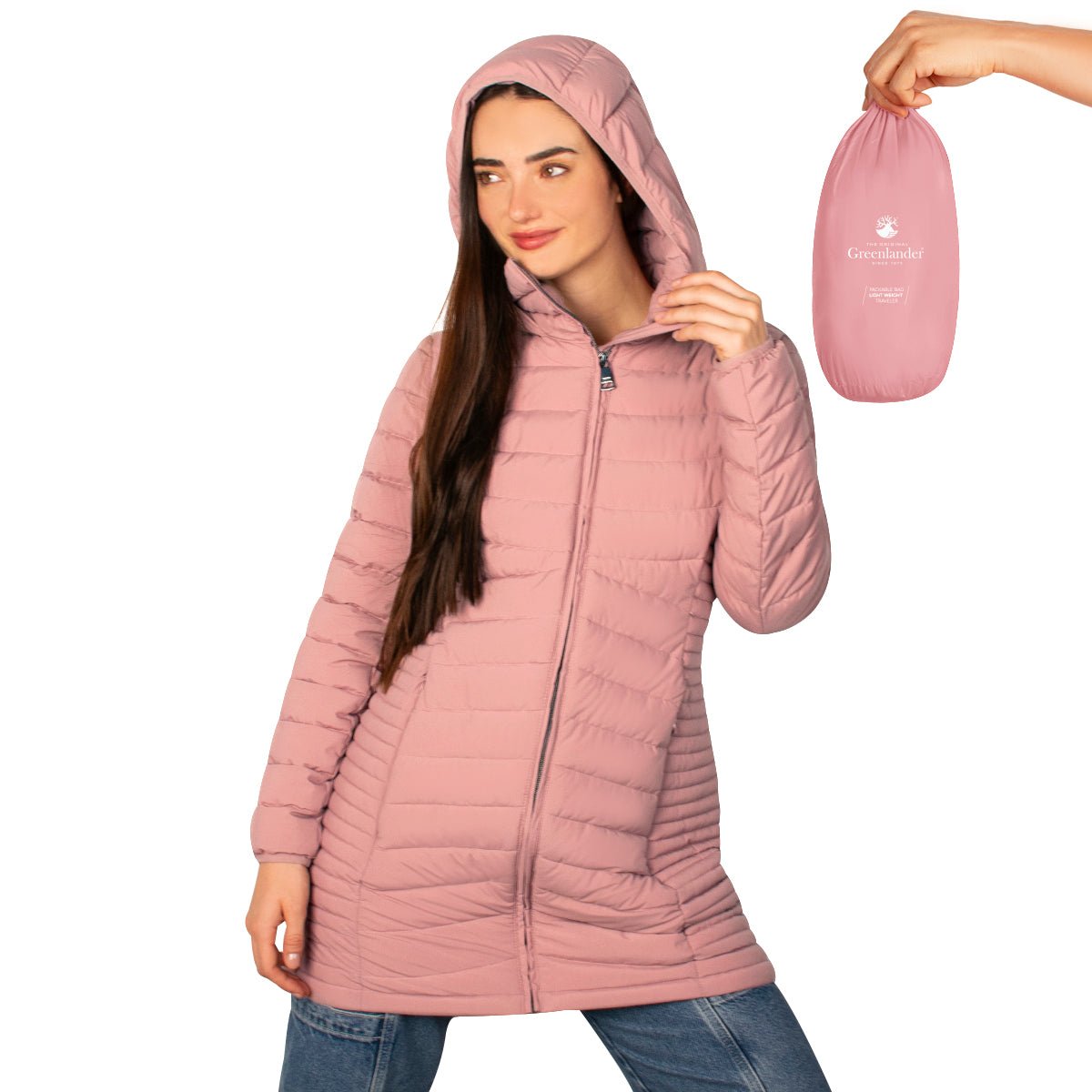 Foto 6 pulgar | Chamarra Greenlander Larga Tipo Plumón Con Cuello Alto Para Mujer