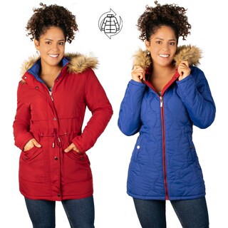 Foto 3 | Chamarra Greenlander Con Cintura Ajustable Y Gorro De Peluche Doble Vista Para Mujer
