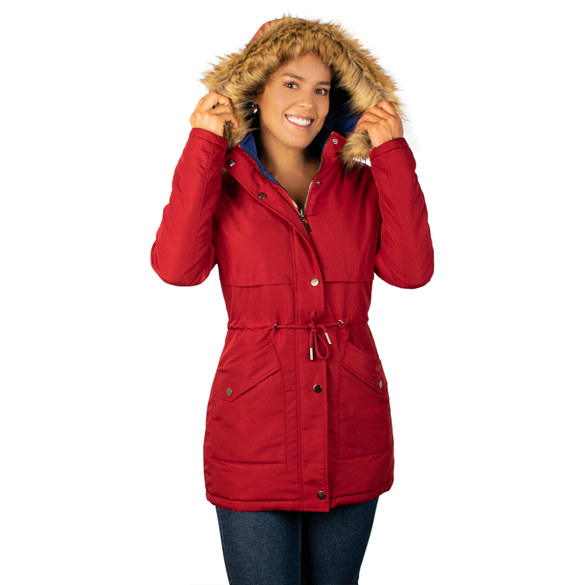 Foto 4 | Chamarra Greenlander Con Cintura Ajustable Y Gorro De Peluche Doble Vista Para Mujer
