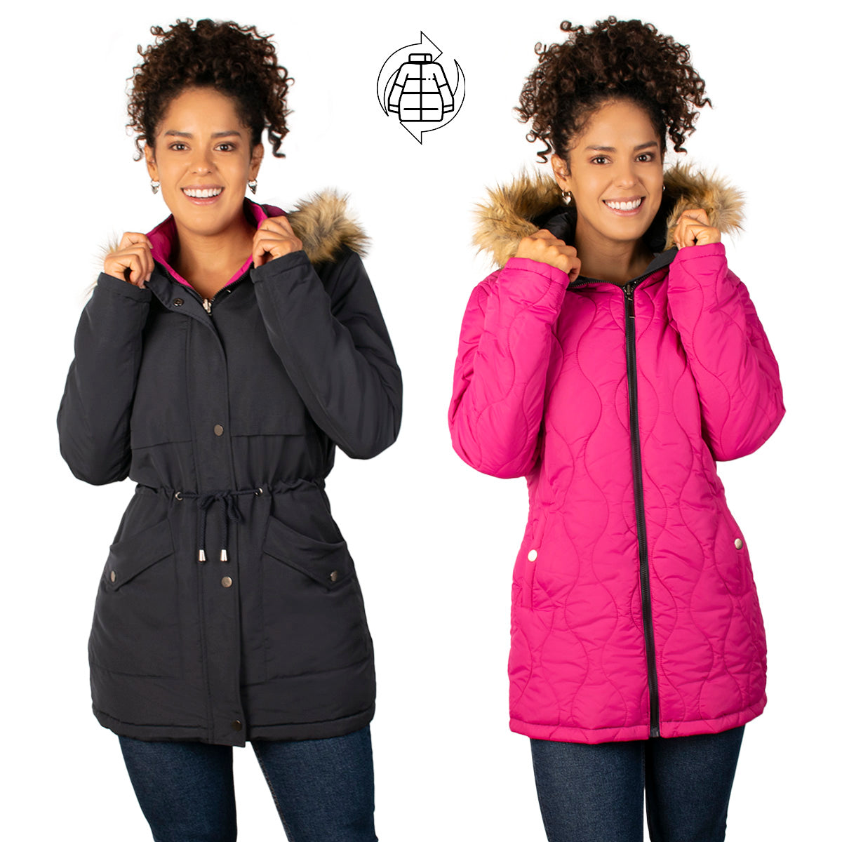 Foto 7 pulgar | Chamarra Greenlander Con Cintura Ajustable Y Gorro De Peluche Doble Vista Para Mujer