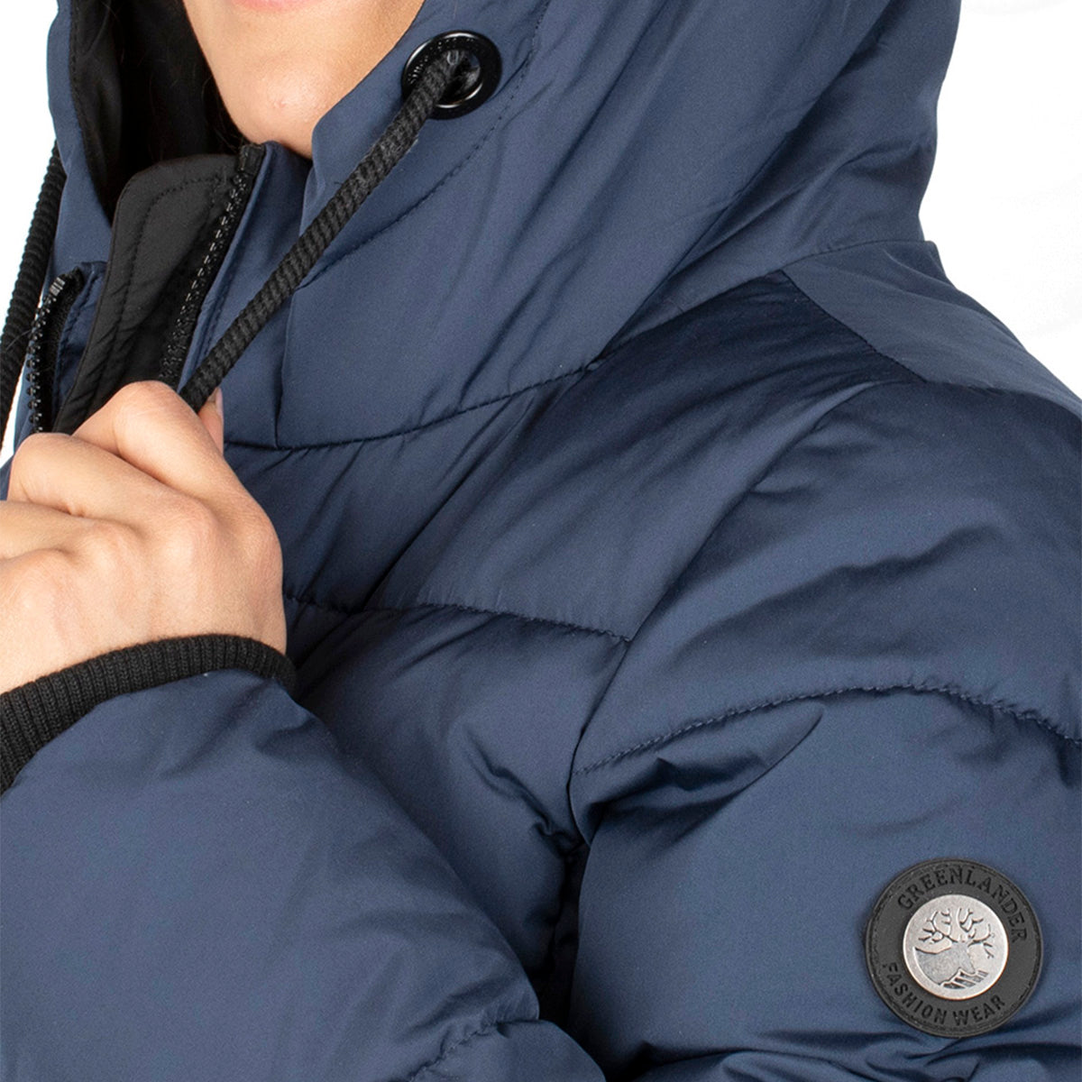 Foto 6 pulgar | Chamarra Greenlander Capitonada Gorro Ajustable Azul Marino Para Mujer