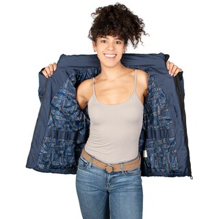 Foto 6 | Chamarra Greenlander Capitonada Gorro Ajustable Azul Marino Para Mujer