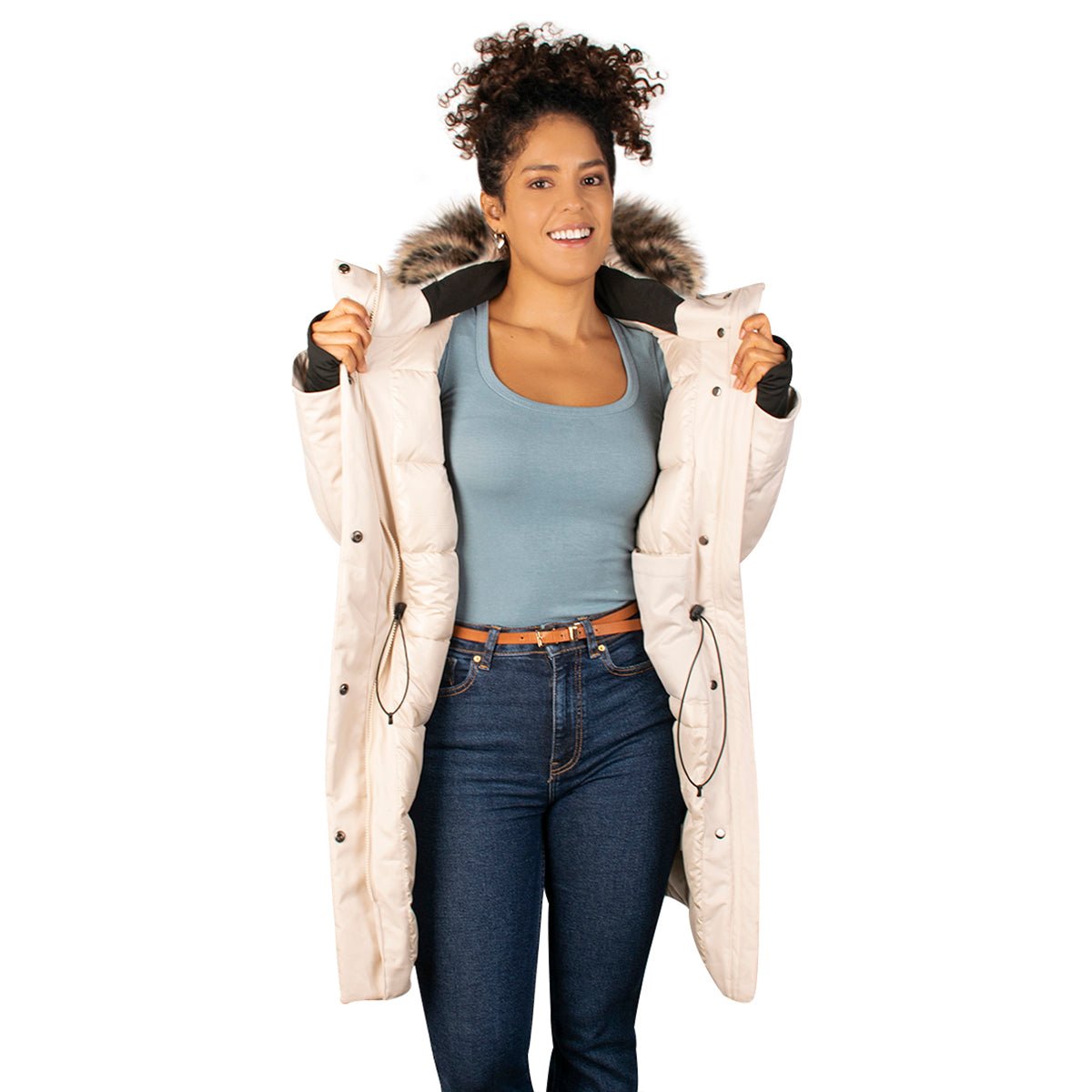Foto 6 | Chamarra Greenlander Larga Con Gorro Y Fur Para Mujer