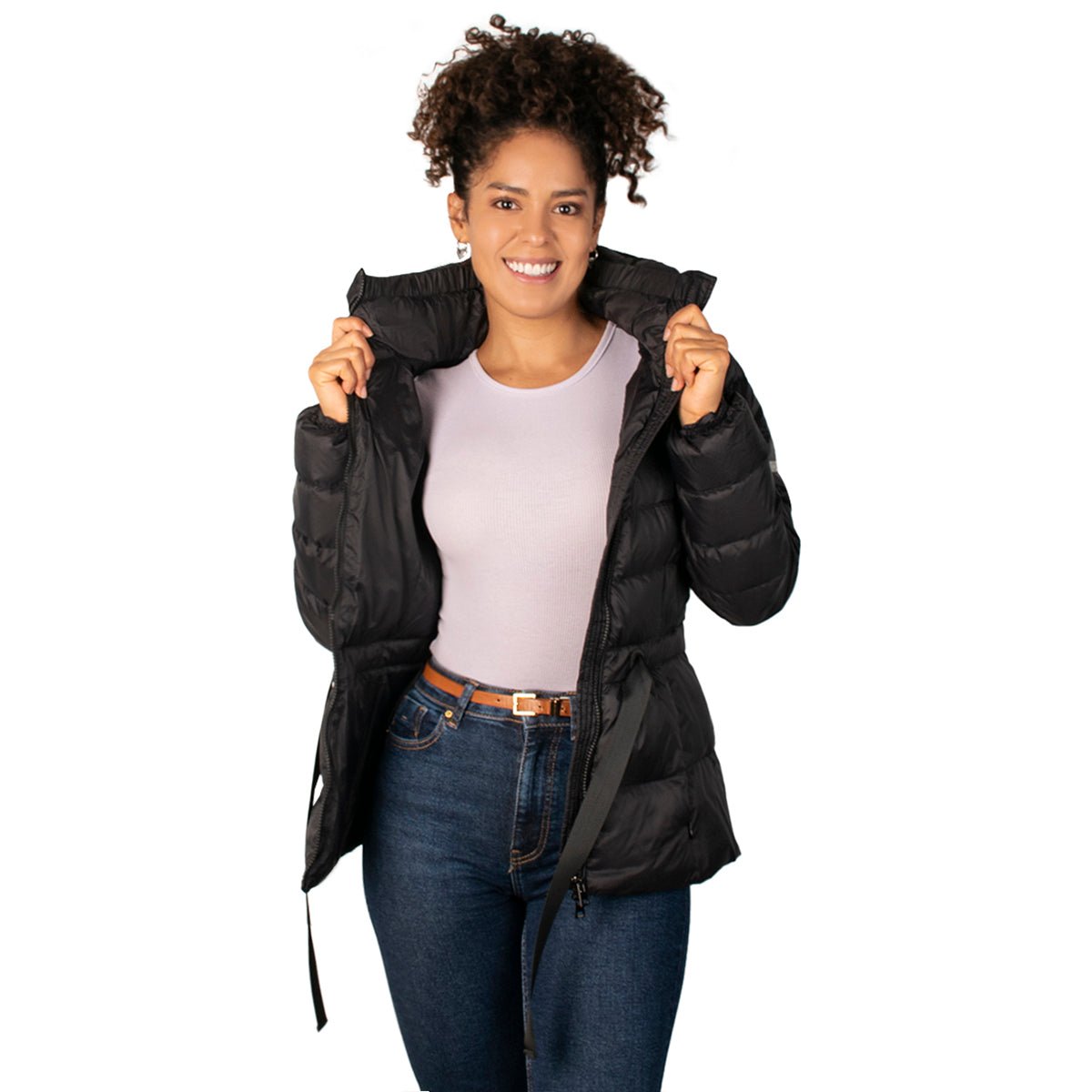 Foto 4 pulgar | Chamarra Greenlander Capitonada Cinta Ajustable Para Mujer